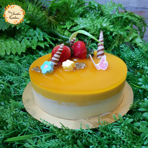 Mango White Chocolate Mousse Cake