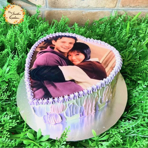 Heart Shaped Love Digital Print Cake