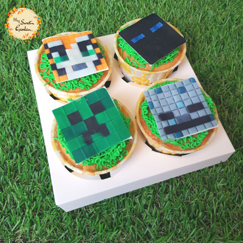 Minecraft Digital Printed Cupcake