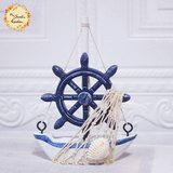 Decorative Mediterranean Boat Ceramic Figurine Ornament