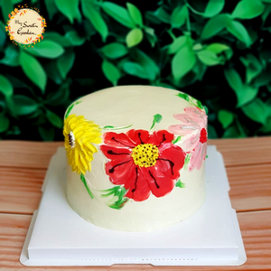 Floral Painted Artistic Cake