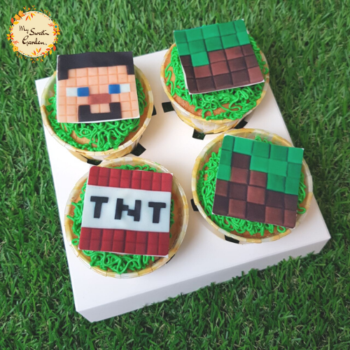 Minecraft Digital Printed Cupcake