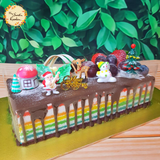Xmas Rainbow Log Cake (1KG)