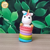 Unicorn in Rainbow Clay Figurine