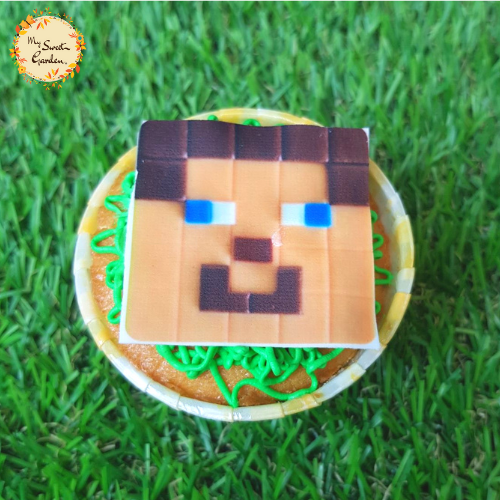 Minecraft Digital Printed Cupcake