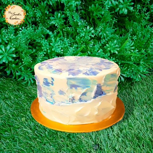 DIY Abstract Buttercream Painted Cake Base C