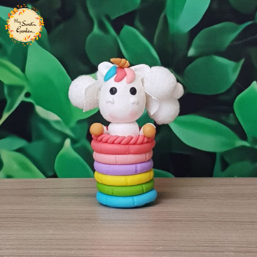 Unicorn in Rainbow Clay Figurine