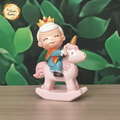 Elderly (Grandma & Grandpa) Riding Unicorn Ceramic Figurine