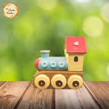 Animal on Train Clay Figurine Set