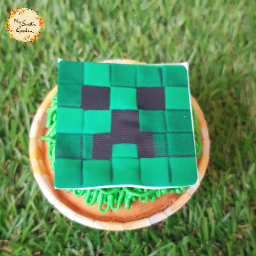 Minecraft Digital Printed Cupcake