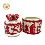 Christmas Gift Box Porcelain Containers with Lid
