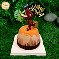 DIY Maroon Dinosaur Volcano Cake Design B