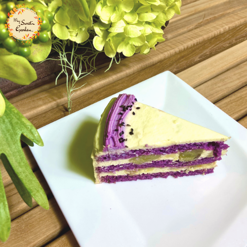 Honey Sweet Potato Latte Black Sesame Sliced Cake