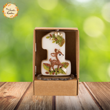 Forest Animal Numbered Candle