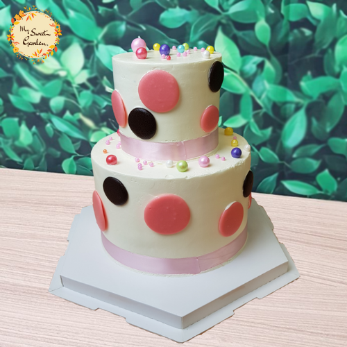 DIY Polka Dot Layered Cake Base A