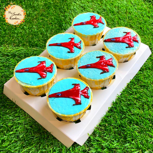 Jet Plane Illustrated Cupcake