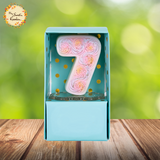 Pink Rose Numbered Candle