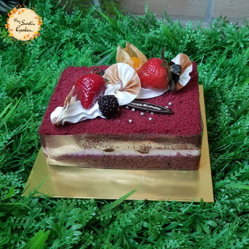 Red Velvet Mousse with Fresh Berries Cake