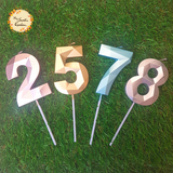 Metallic Numbered Candle