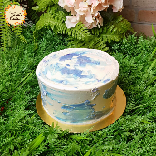 DIY Abstract Buttercream Painted Cake Base A