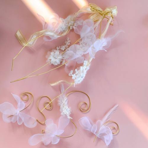 Feathery Bird Cage Cake Deco