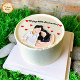 Korean Couple Love Illustrated Cake
