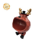 Christmas Reindeer Ceramic Bowls with Stand