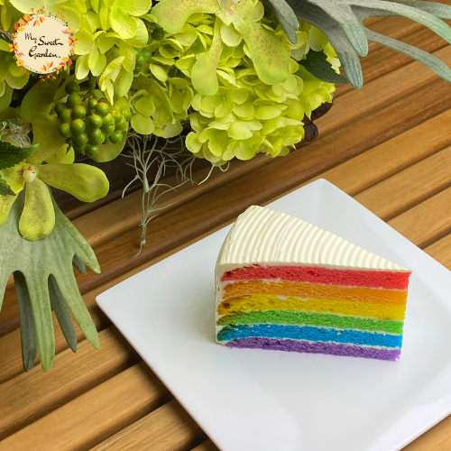 Rainbow Sliced Cake