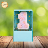 Pink Rose Numbered Candle