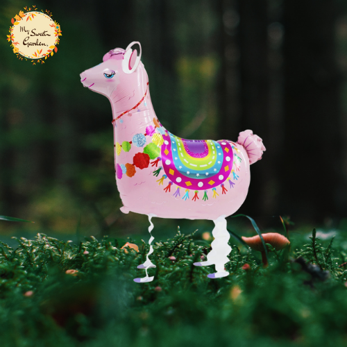 Llama Walking Helium Foil Balloon
