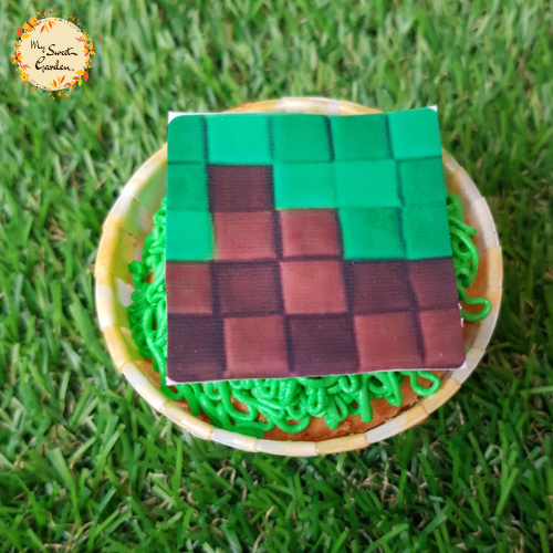 Minecraft Digital Printed Cupcake