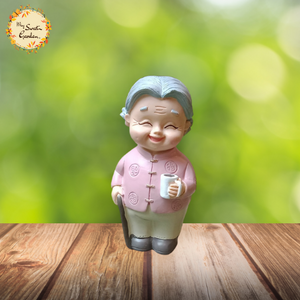 Grandmother with a Cane Plastic Figurine