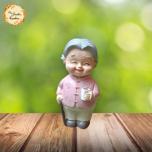 Grandmother with a Cane Plastic Figurine