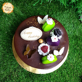 Macaron Chocolate Ganache Cake with Fresh Berries