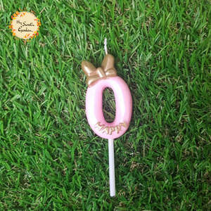 Ribbon Pink Happy Birthday Numbered Candle