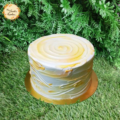 DIY Cursive Buttercream Painted Cake Base