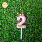 Ribbon Pink Happy Birthday Numbered Candle
