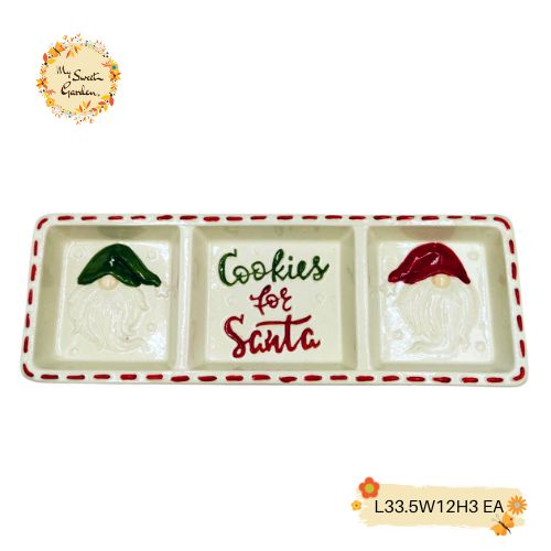 Christmas Serving Platters with Divided Compartments