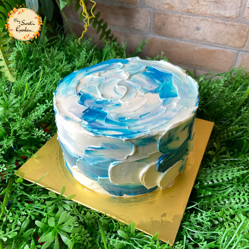 DIY Abstract Buttercream Painted Cake Base B