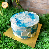 DIY Abstract Buttercream Painted Cake Base B