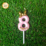 Ribbon Pink Happy Birthday Numbered Candle