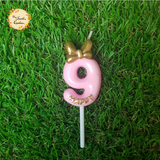 Ribbon Pink Happy Birthday Numbered Candle