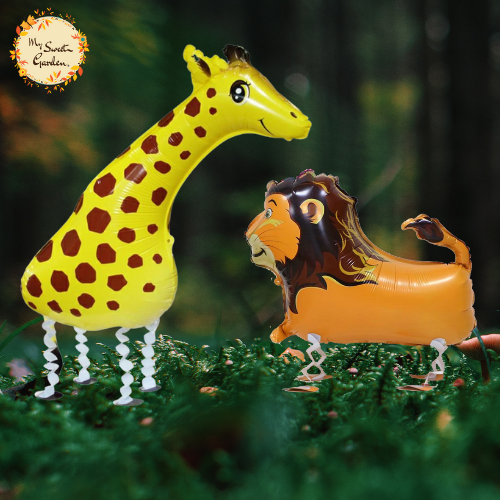 Assorted Zoo Animals Walking Helium Foil Balloon