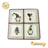 Christmas Serving Platters with Divided Compartments
