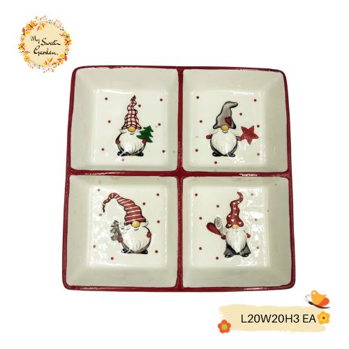 Christmas Serving Platters with Divided Compartments