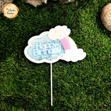 Happy Birthday with Cloud Shaker Paper Insert