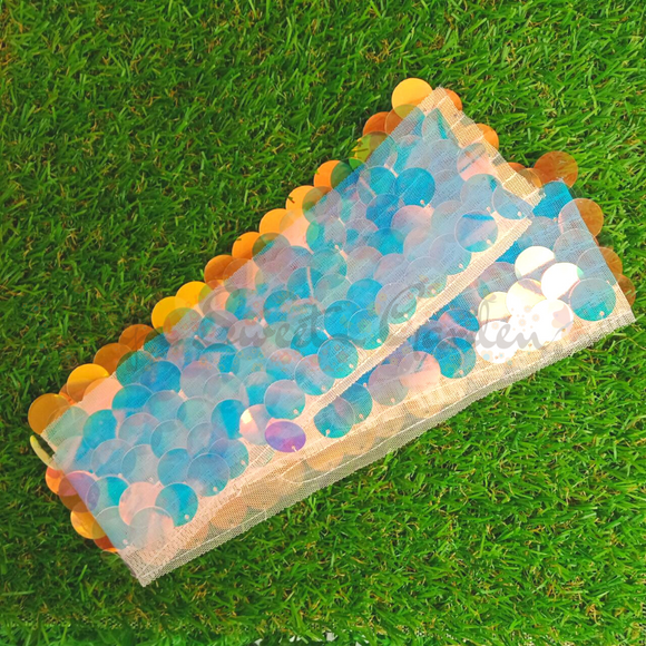 Reflective Beads Woven Lacy Net Ocean Cake Rim