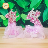 Sparkly Crown with Skirt Numbered Candle