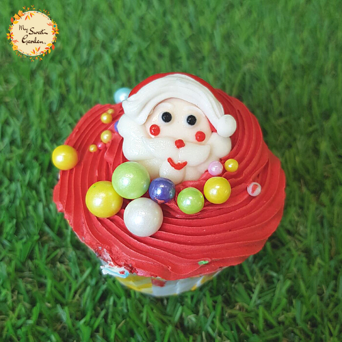 Santa Claus Face Artistic Cupcake