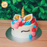 Isabelle Unicorn Artistic Cake (Floral, Red, Blue, Pink)